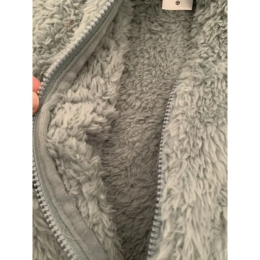 12 Months‎ Carters Blue Green Plush Fuzzy Full Zip Jacket Hooded Ears